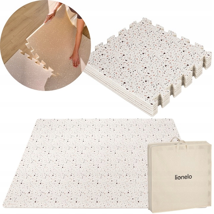 Lionelo Mata edukacyjna Yoka BEZOWA-MATA-EDUKACYJNA-PIANKOWA-Puzzle-173x116-Lionelo-Yoka-Wygodna-Odporna-Plec-chlopcy-dziewczynki-unisex