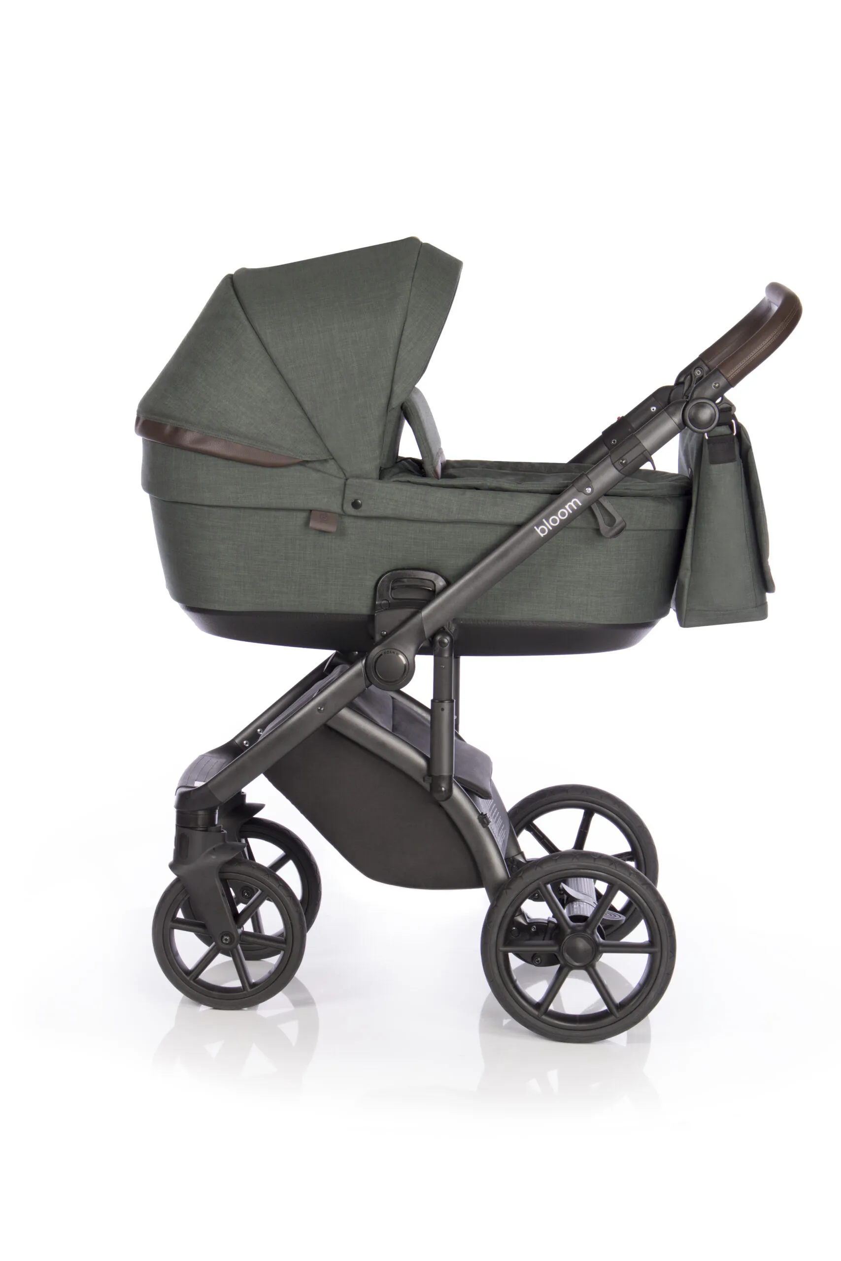 Roan Bloom Wózek Głęboko-Spacerowy Grey Dots Night-Green-scaled