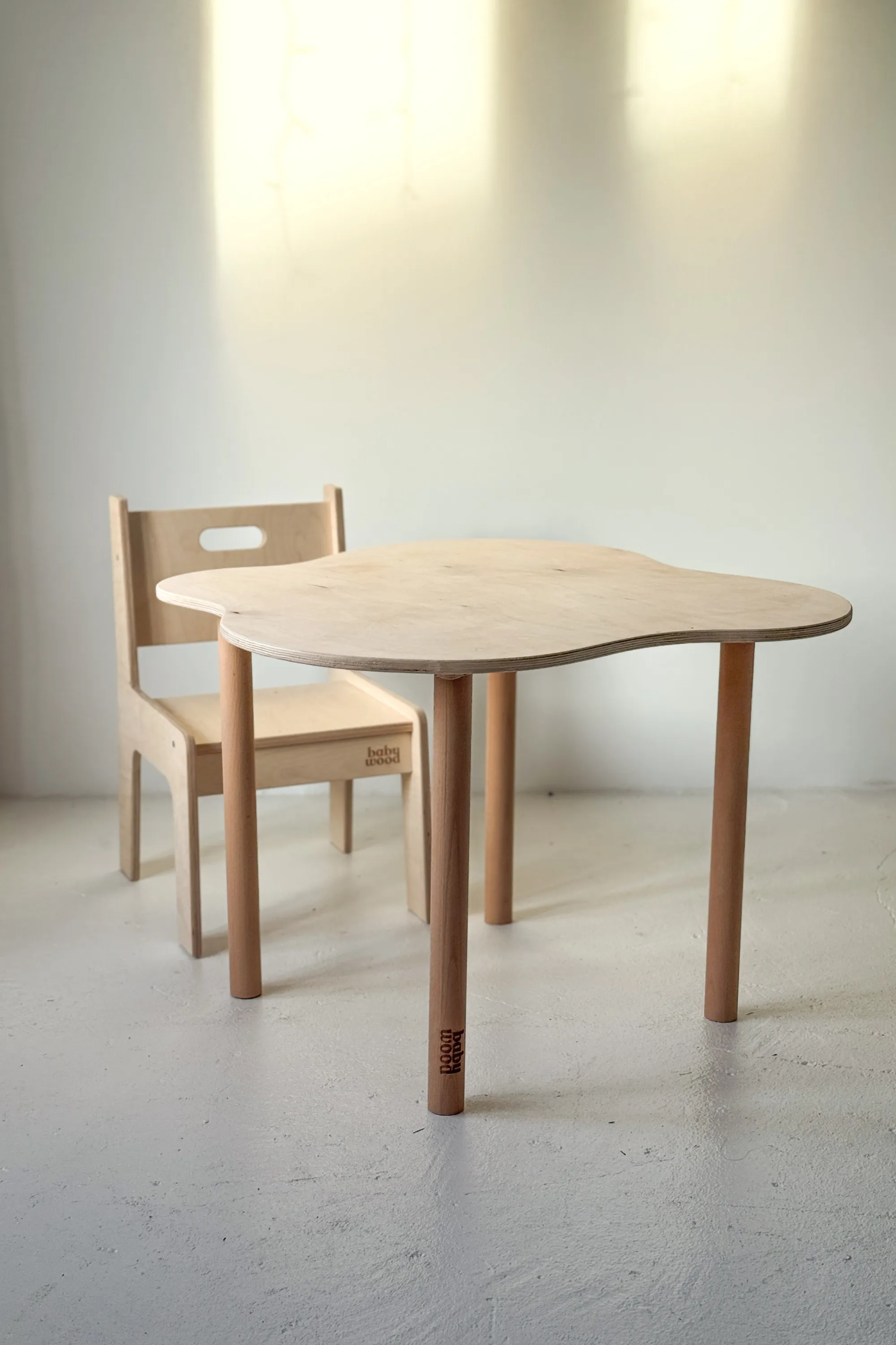 Baby Wood Wave Stoliczek dla Dzieci  Organiczny-blat-WAVE-od-Babywood