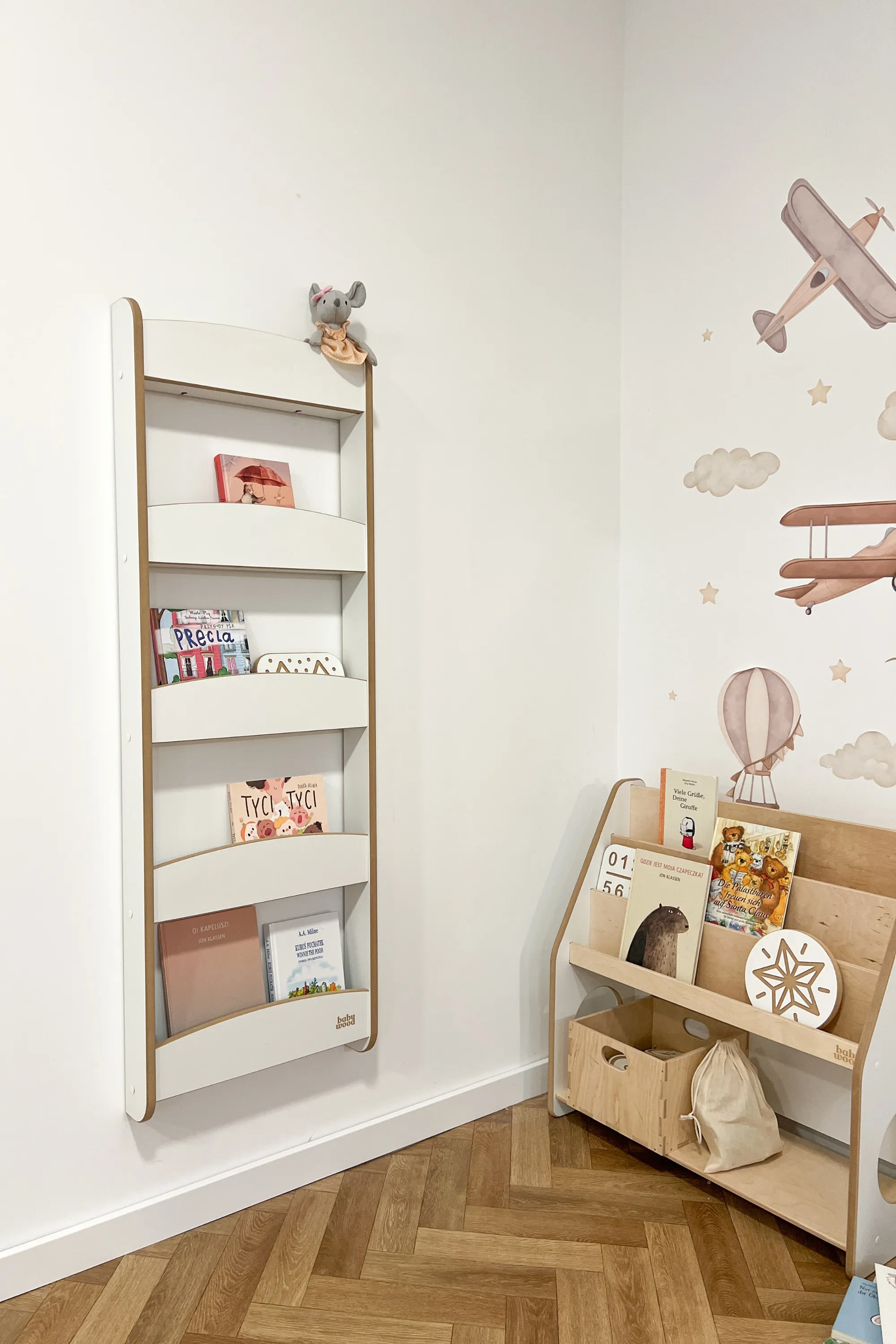 Baby Wood Slim Regał Ścienny L Biały Regal-na-ksiazeczki-i-dekoracje-Babywood