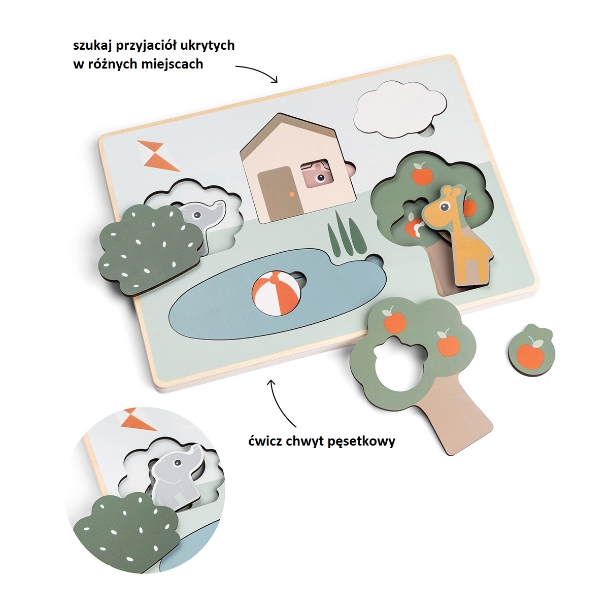 Done by Deer Drewniana Układanka Happy Clouds 8f0571758b5444a7a2577f93db6728c2