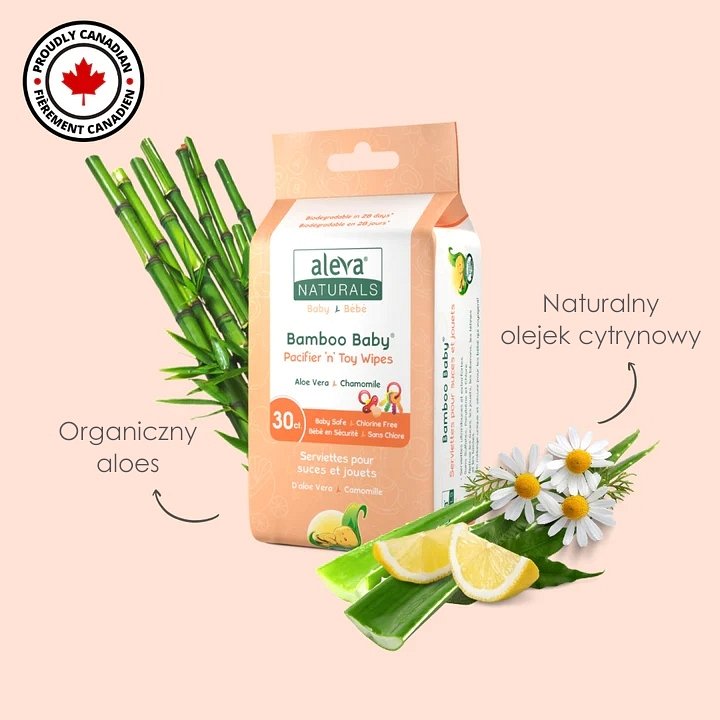 Aleva Naturals Bambusowe Chusteczki Do Smoczka 30szt. 2c3799b871d04f3f9c02be8a3b678152