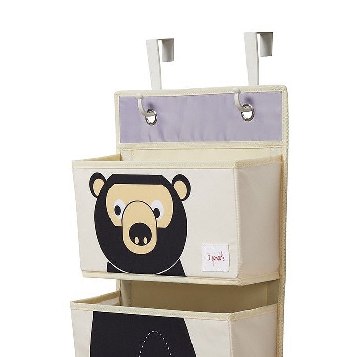 3 Sprouts Organizer Wiszący Na Drzwi Gingham Beige 615019907da64643a329cfd64fe83324