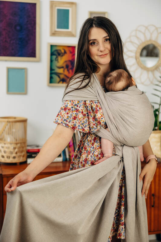 LennyLamb Chusta Do Noszenia Dzieci, Tkana Splotem Skośno-Krzyżowym (100% Bawełna) 4,6m - Peanut Butter 94777