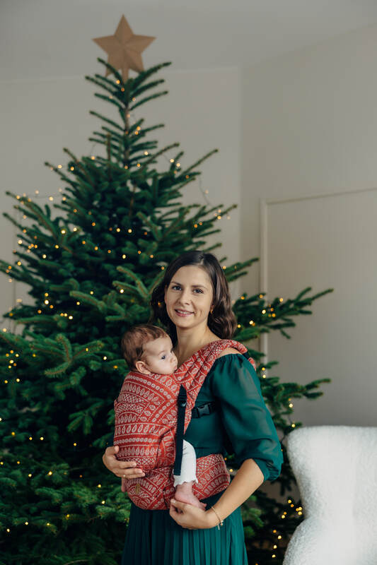 LennyLamb Moje Pierwsze Nosidełko LennyUpGrade PRO, Splot Jodełkowy, 100% Bawełna, - Mała Jodełka Almond 108383