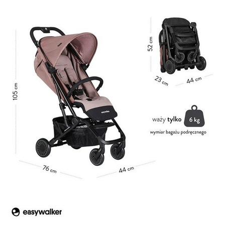 Easywalker Buggy XS Wózek spacerowy z osłonką przeciwdeszczową kolekcja 2019 Desert Pink