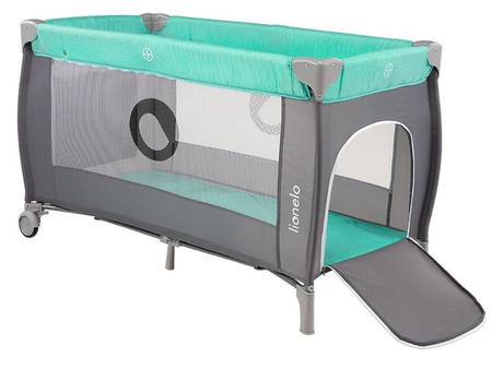 Lionelo Sven Plus Łóżeczko Turystyczne Turquoise Grey
