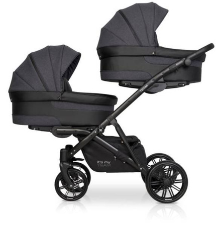 Riko Team Wózek Bliźniaczy Rok Po Roku Głęboko-Spacerowy Anthracite