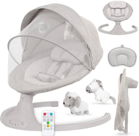 Kidwell LUXI Leżaczek Bujaczek Elektryczny 2w1 Light Melange