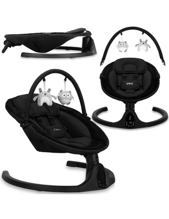 MoMi Kenani Onyx Leżaczek Bujaczek Elektryczny Czarny