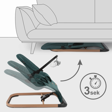 Kidwell Laro Leżaczek Bujaczek Green/Wooden