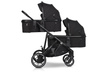 Easy Go Duoflex Wózek Głęboko-Spacerowy Bliźniaczy Rok po Roku Ebony Black 2 Siedziska 1 Gondola