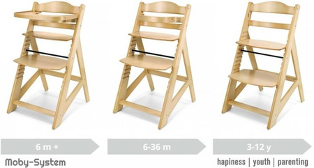 Moby Woody Drewniane Krzesełko Do Karmienia Drewniane