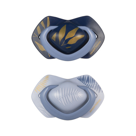 Canpol Babies Silikonowy Smoczek Symetryczny Light Touch Gold 18msc 2 szt 22/666_blu