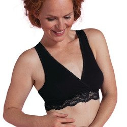 Carriwell 2510 Bezszwowy Biustonosz Do Karmienia Z Bawełny Organicznej Z Koronką Czarny S