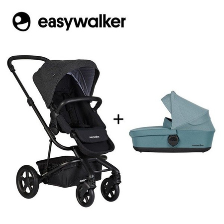 Easywalker Harvey 2 Wózek Głęboko-Spacerowy Night Black (zawiera stelaż, siedzisko z budką i pałąkiem)