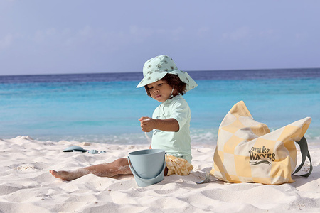 Lassig Torba plażowa 100% bawełna organiczna GOTS Krata vanilla/sea salt