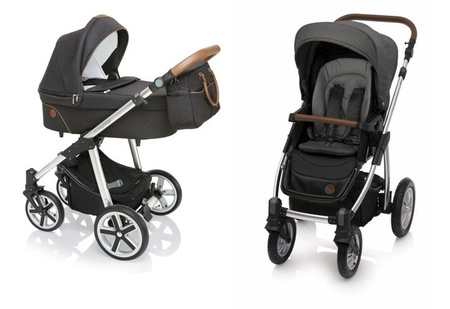 Baby Design Wózek głęboko-spacerowy Dotty 2w1 100 Dark Rock