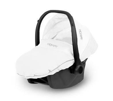 Babyactive Mommy Glossy Wózek Głęboko-Spacerowy + Fotelik Samochodowy 0-13 kg Zestaw 3w1 Biały/Space Gray