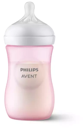 Avent Natural 3 Butelka Responsywna 1m+ 260ml Pink