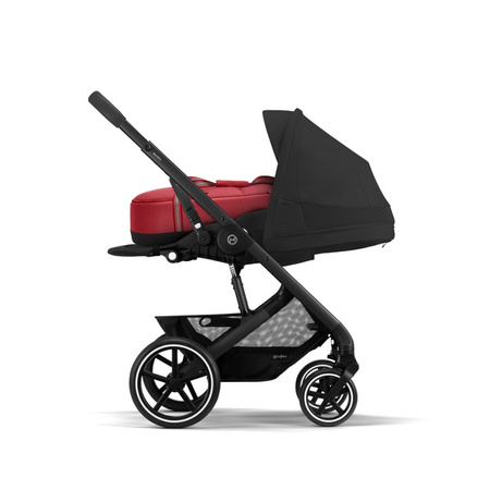 Cybex Balios S Lux Wózek Głęboko-Spacerowy Moon Black Rama Czarna + Cybex Aton B2 i-Size 0-13kg + Baza One Volcano Black