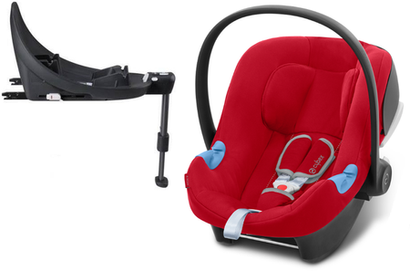 Cybex Aton B I-Size Fotelilk Samochodowy 0-13 kg Dynamic Red + Cybex Baza M