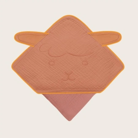 Lionelo Ręcznik kąpielowy z kapturkiem Muslin Hooded Towel Red Coral