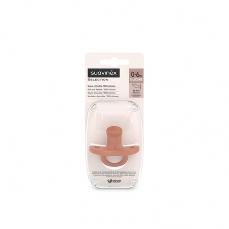 Suavinex SX Pro All Silicone Smoczek Silikonowy Anatomiczny 0-6m Colour Essence Ceglasty