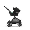 Cybex Eos Lux Wózek Głęboko-Spacerowy Rama Czarna Moon Black + Aton B2 i-Size Fotelik 0-13kg + Baza One Volcano Black