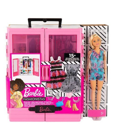 Mattel Barbie Szafa na Ubranka + lalka GBK12