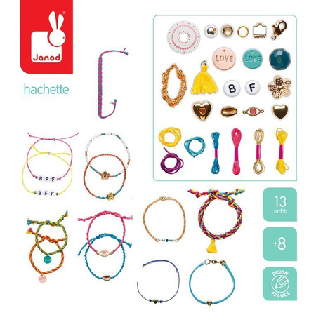 Janod Zestaw do tworzenia biżuterii Bransoletki przyjaźni 8+