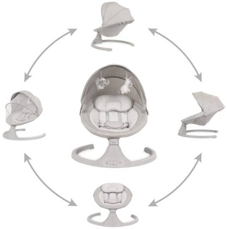 Kidwell LUXI Leżaczek Bujaczek Elektryczny 2w1 Light Melange