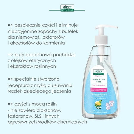 Aleva Naturals Płyn Do Mycia Butelek i Naczyń Lilia