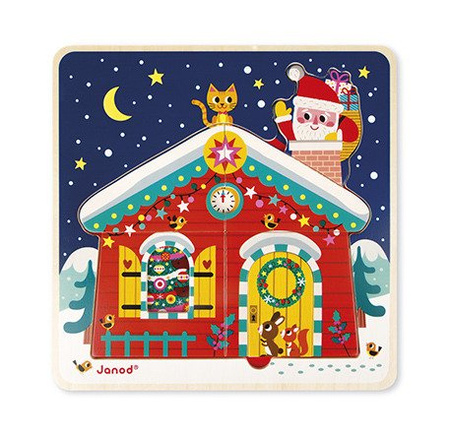 Janod Puzzle drewniane 3-warstwowe Gwiazdka