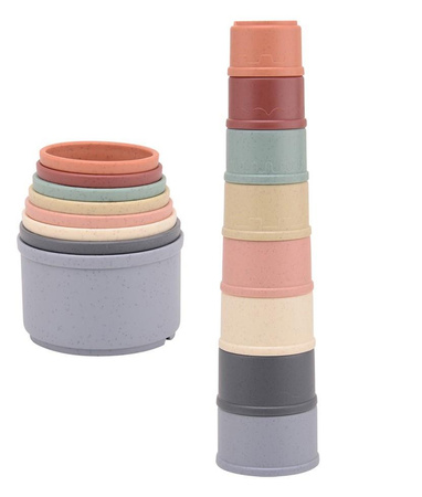 Happy World Wieża z kubków 8 elem. BIOplastik 0 m+