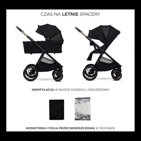 Kinderkraft Nea 2 Wózek Głęboko-Spacerowy 2w1 Midnight Black