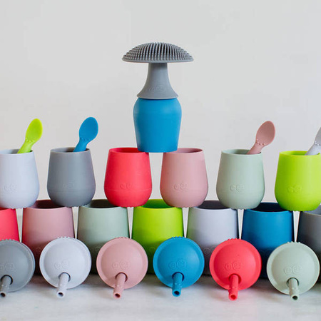 EZPZ Silikonowa Myjka Czyścik Do Naczyń Bez Bakterii Szary Szary