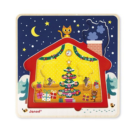 Janod Puzzle drewniane 3-warstwowe Gwiazdka