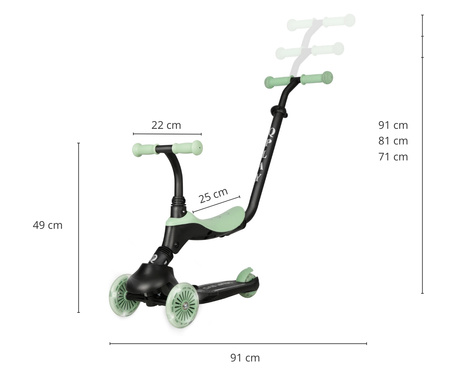 Qplay Hulajnoga Sema Evo 3w1 Green