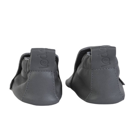 Lodger Skórzane buciki dla niemowląt szare Stepper Gunmetal r. 20