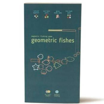 Babai Drewniana Zabawka Geometryczne Rybki Zestaw Wędkarski, Kolorowy Fish-Geom-Color