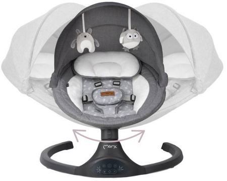 MoMi Kenani Leżaczek Bujaczek Elektryczny z Pilotem Dark Grey