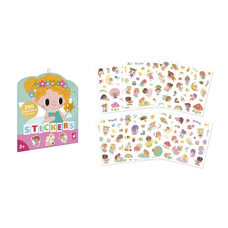 Janod Naklejki na arkuszach 200 szt. Wróżki 3+