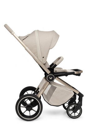 Muuvo Quick Boho Wózek Głęboko-Spacerowy Beige + Cybex Aton B2 i-Size Fotelik Samochodowy 0-13kg + Baza One Volcano Black