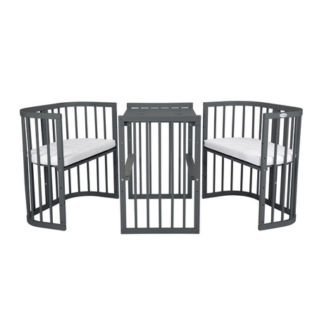 Waldin Łóżeczko Dziecięce 7w1 z Materacem Grafit