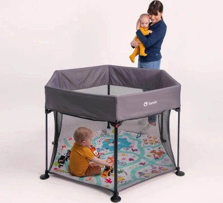 Lionelo Roel Plus - kojec dla dzieci Grey Multicolor