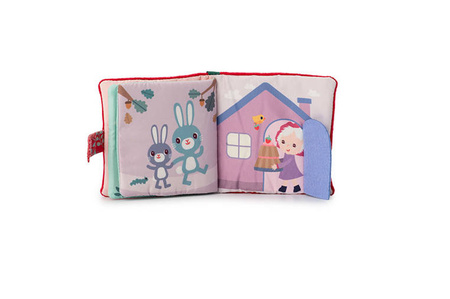 LILLIPUTIENS Miękka mini-książeczka wielofunkcyjna z silikonowym gryzakiem Czerwony Kapturek 6 m+