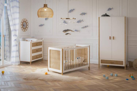 Theo Bebe Oceania Łóżeczko Ratanowe 60x120cm Neige