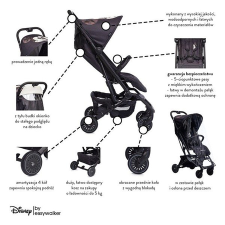 Disney by Easywalker Buggy XS Wózek spacerowy z osłonką przeciwdeszczową Minnie Ornament