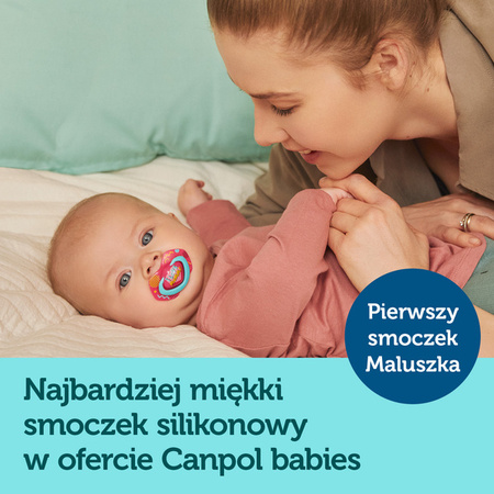 Canpol Babies Smoczek Silkonowy Symetryczny Neon Love 6-18 m 2 szt Girl